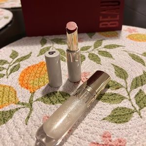 ❣️❣️NWOBOX red lipstick and clear glittery gloss❣️❣️